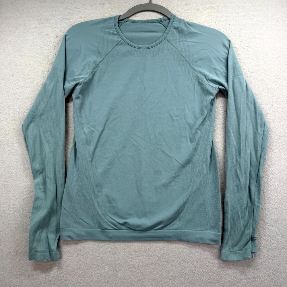Athleta Ascent Seamless Top Women S Dusty Jade Green Engineered Knit Lightweight